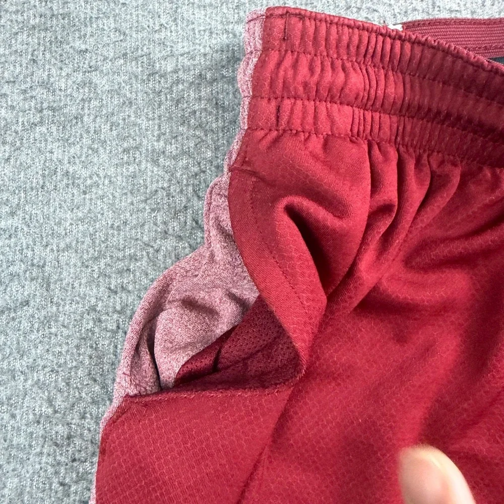 Nike Basketball Shorts Men's Large Red Dri-FIT Mesh Athletic Gym Training